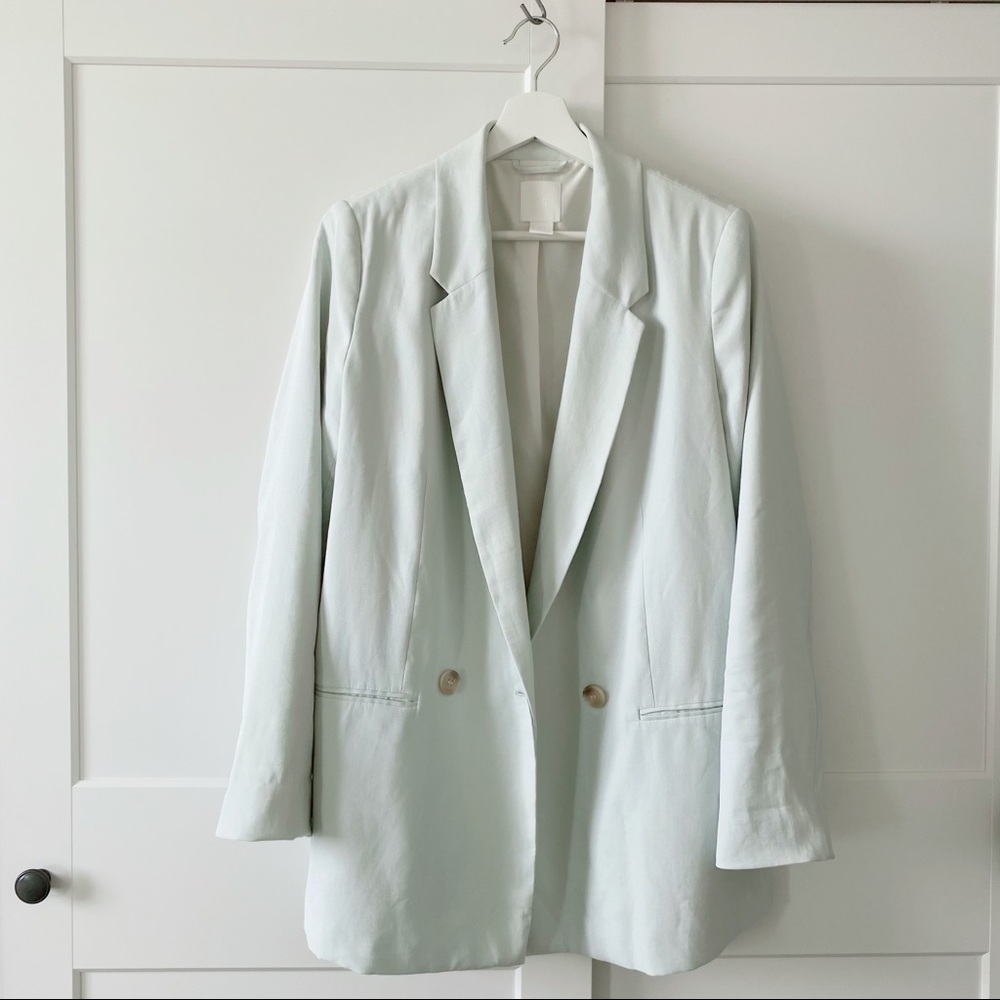 H&M double breasted straight cut blazer
